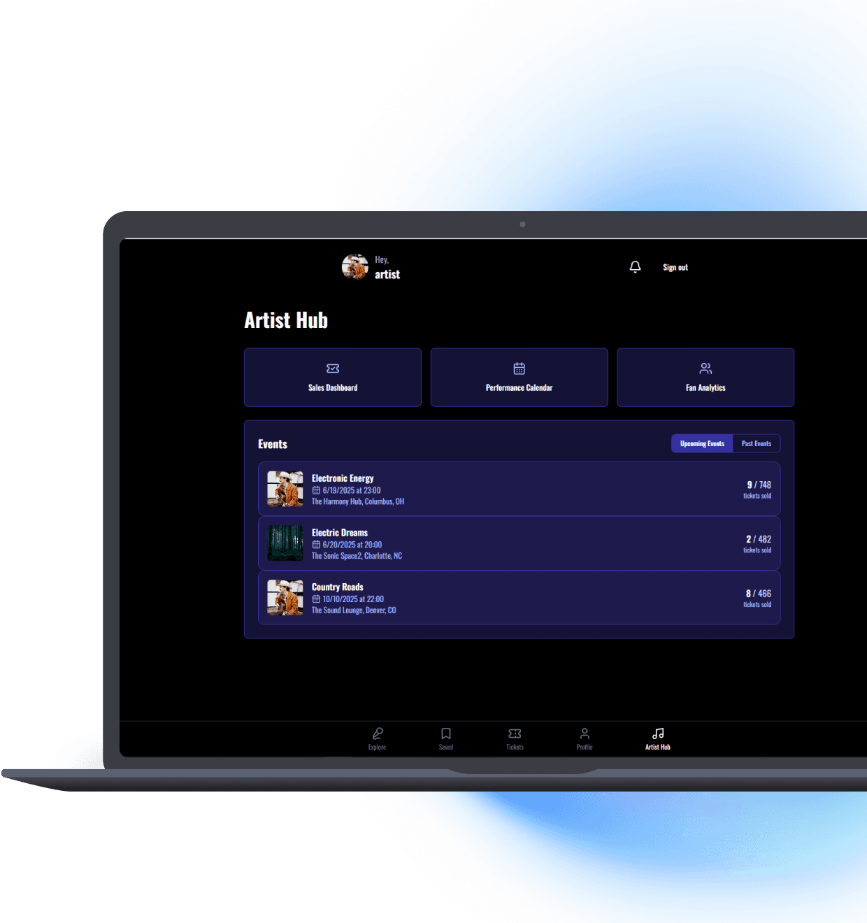CrowdSpark venue dashboard